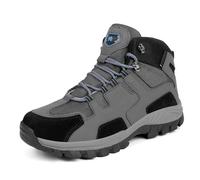 Zapatillas de senderismo para hombre de gran tamaño, botín ortopédico de Trek Outdoor, zapatillas de piel y malla transpirable, botas altas con cordones, sneakers punta reforzada, suela gruesa