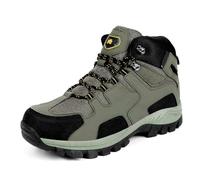 Zapatillas de senderismo para hombre de gran tamaño, botín ortopédico de Trek Outdoor, zapatillas de piel y malla transpirable, botas altas con cordones, sneakers punta reforzada, suela gruesa