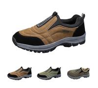 Zapatillas de senderismo para hombre, ortopédicas, antideslizantes, zapatillas de deporte para exteriores, sin cordones, antideslizantes, unisex, cómodas, botas de senderismo ligeras, Negro , 47 EU