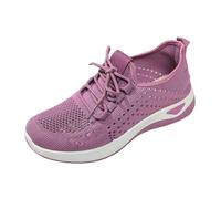 Zapatillas de senderismo para mujer, ligeras, cómodas, ortopédicas, de malla, transpirables, suela suave, soporte de arco, informales, para verano, fitness, enfermera, correr, Purple, 38.5 EU