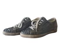 Zapatillas De Tacón Bajo De Cuero Grises Para Mujer LIEBESKIND #LK5021 NWOB