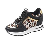 Zapatillas de tacón oculto para mujer, zapatos de tacón de cuña, informales, zapatillas de deporte sólidas para primavera, otoño, moda, aumento de altura, zapatillas de deporte para mujer