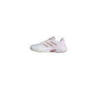 adidas Courtjam Control 3 Tennis Shoes, Zapatillas de Tenis Mujer, Cloud White/Silver Metallic/Lucid Pink, 36 2/3 EU