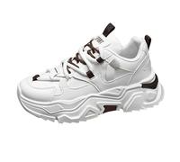 Zapatillas de tenis para hombre con plataforma gruesa, para correr, caminar, calzado de moda para uso diario, casual, ocio, gimnasio, actividades urbanas y diarias, White, 39.5 EU