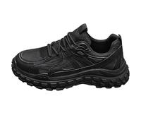 Zapatillas de tenis para hombre, para correr, caminar, tenis de suela gruesa con textura pesada, calzado de moda para uso diario, casual, ocio, gimnasio, actividades, Black, 37.5 EU