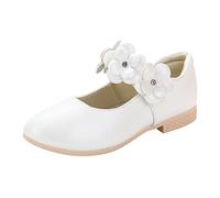 Zapatillas de tenis para niños 35 zapatos para niños Zapatos de cuero blanco Bowknot niña princesa zapatos individuales zapatos de rendimiento mujer azul oscuro, Blanco, 35 EU