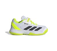 adidas Courtflash Kids Comfort Closure Tennis Shoes, Zapatillas de Tenis Unisex niños, Cloud White/Core Black/Lucid Lemon, 35 1/2 EU