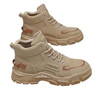 Zapatillas de Trabajo Hombre Zapato Montante Hombre - Calzado Trabajo Sólido y Antideslizante, Zapatillas Altas Cómodas con Suela Gruesa Sneakers Durables para Astillero y Ocio, caqui, 41.5 EU