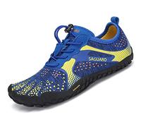 Zapatillas de Trail Running Minimalistas Barefoot Niño Niña Zapatillas de Deporte Exterior Interior Azul, Gr.29