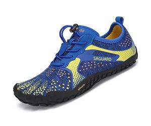 Zapatillas de Trail Running Minimalistas Barefoot Niño Niña Zapatillas de Deporte Exterior Interior Azul, Gr.27