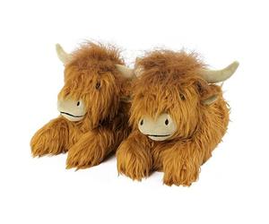Zapatillas de Vaca Highland - Lindas y Cómodas Pantuflas de Ganado Escocés, Diseño de Animales de Dibujos Animados para Interiores