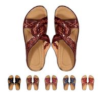 Zapatillas de verano cómodas y ortopédicas para mujer, con plantilla, puntera abierta, zapatos casuales, slippers slippers en mulas de diamantes de imitación zapatos de mujer suaves de piel sintética