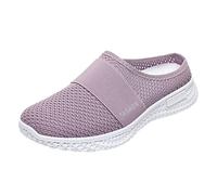 Zapatillas de Verano ortopédicas para Mujer, Zapatillas de Paseo, cómodas, Antideslizantes de casa de Malla Transpirable con cojín de Aire elástico, Informal, Ligero, Suave, Plano y Punta Cerrada n27