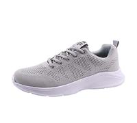 Zapatillas de verano para hombre, zapatillas deportivas con cordones, zapatos deportivos de malla, ligeros, transpirables, informales, para correr, para exteriores, informales, para correr, gris, 43