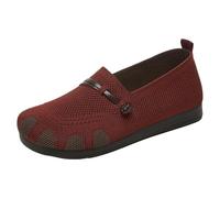 Zapatillas de verano para mujer, ligeras, de malla, cómodas, para exteriores, de un solo color, anchas, antideslizantes, para el tiempo libre, para el día a día, rojo, 40 EU