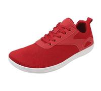 Zapatillas de verano para mujer, ligeras, de malla, suela plana, transpirables, para caminar, correr, cómodas, para el tiempo libre, para el día a día, rojo, 46 EU