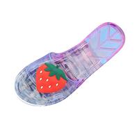 Zapatillas de verano transparentes para mujer, sandalias planas de playa para chico, Red, 36.5 EU