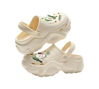 Zapatillas de verano transpirables unisex con tacón grueso para uso diario, cómodas, ligeras, informales, con colgantes de accesorio, Blanco, 39 EU