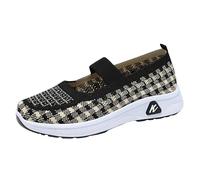 Zapatillas de viaje para personas mayores, cómodas, ligeras, transpirables, cómodas, para la salud, zapatillas ortopédicas, moda informal, zapatos de seguridad, Negro , 40 EU