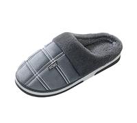 Zapatillas de voleibol para hombre, color negro, para invierno, de algodón, con estampado de cuernos de Navidad, pantuflas térmicas para el hogar, zapatos casuales para el hogar, color azul oscuro