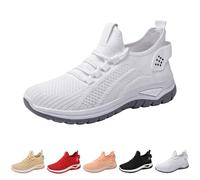 Zapatillas Deporte Mujer Blancas Antideslizante Clasico Moda Sneakers Malla Comodas Pretty Zapatos Deportivos Slip on Entretiempo Ligeros Barefoot con Cordones Mocasines Casual para Atlético Jogging