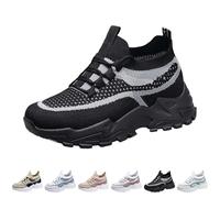 Zapatillas Deporte Mujer Blancas Comodas Entretiempo Moda Sneakers Malla Ligeros Clasico Zapatos Deportivos con Cordones Casual Transpirables Mocasines Slip on Barefoot Pretty para Gimnasio Atlético