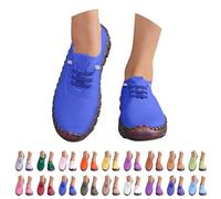 Zapatillas Deporte Mujer Blancas Ligeros Casual Zapatos Deportivos con Cordones Comodas Clasico Moda Sneakers Slip on Entretiempo Antideslizante Mocasines Calzado Pretty para Jogging Running
