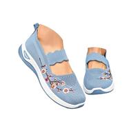 Zapatillas Deporte Mujer Blancas Transpirables Casual Moda Sneakers Malla Ligeros Clasico Zapatos Deportivos Sin Cordones Pretty Comodas Barefoot Slip on Calzado Entretiempo para Gimnasio Running