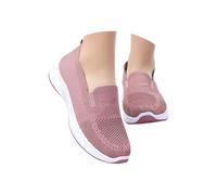 Zapatillas Deporte Mujer Blancas Transpirables Casual Zapatos Deportivos Sin Cordones Comodas Pretty Moda Sneakers Slip on Entretiempo Ligeros Mocasines Malla Barefoot Clasico para Fitness Running