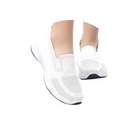 Zapatillas Deporte Mujer Blancas Transpirables Casual Zapatos Deportivos Sin Cordones Comodas Pretty Moda Sneakers Slip on Entretiempo Ligeros Mocasines Malla Barefoot Clasico para Fitness Running