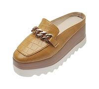 Zapatillas Deporte Mujer - Media Casual Trifle Baotou Slippers Plataforma Fashion Shoes Chain Zapatillas Femeninas (Yellow 40)