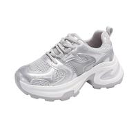 Zapatillas Deportivas Bajas Moda Simple Versátil Ligero Casual Zapatillas Deportivas de papá Aumento de Altura Malla Transpirable Entrenamiento Fitness Zapatillas Deportivas