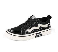 Zapatillas Deportivas Casuales de Moda, Negras y Blancas, Estilo Tablero (Negro, Adulto, Hombre, 39, Números, Sistema Tallas Calzado EU, Mediano)