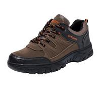 Zapatillas deportivas cómodas para hombre, primavera, otoño e invierno, ocio, viajes, senderismo, deportes al aire libre, montañismo, con pliegues, para hombre, Khaki, 6 UK 3X-Narrow
