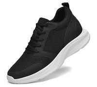 Zapatillas deportivas con elevador para hombre, zapatos deportivos de malla con cordones, zapatos ligeros para aumentar la altura, entrenador de talón oculto de 2,36 pulgadas ( Color : Noir , Size : 4