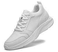 Zapatillas deportivas con elevador para hombre, zapatos deportivos de malla con cordones, zapatos ligeros para aumentar la altura, entrenador de talón oculto de 2,36 pulgadas ( Color : White , Size :