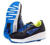 Zapatillas Deportivas con Ruedas automáticas retráctiles. Negro/Azul. Talla 30