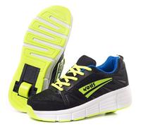 Zapatillas Deportivas con Ruedas automáticas retráctiles. Negro/Verde. Talla 36