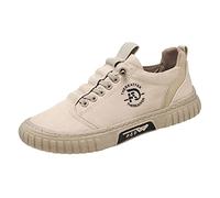 Zapatillas deportivas de lona para hombre, para el tiempo libre, deportivas, negras, resistentes al desgaste, suaves, cómodas, monocolor, versátiles, transpirables, caqui, 41 EU