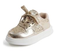 Zapatillas deportivas de lona para niñas, fáciles de sujetar, para playa, natación, esnórquel, actividades al aire libre, ligeras, deportivas, para jugar en verano, zapatos planos de parque, Gold, 28