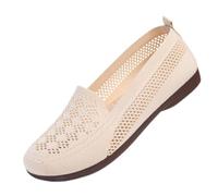 Zapatillas deportivas de malla de punto transpirable para mujer, de ajuste ancho, ortopédicas, para correr, sin cordones, informales, con soporte de arco para mujer, zapatos para caminar, blanco D