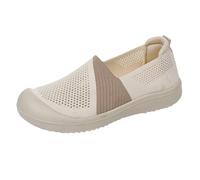 Zapatillas deportivas de malla de punto transpirable para mujer, de ajuste ancho, ortopédicas, para correr, sin cordones, informales, con soporte de arco para mujer, zapatos para caminar, Blanco C