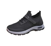Zapatillas deportivas de malla para hombre, ligeras, transpirables, antideslizantes, cómodas, informales, de verano, planas, antideslizantes, para correr, etc, Negro , 42 EU