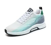 Zapatillas Deportivas de Malla para Hombre Ligeras y Transpirables con Cordones diseño de tacón Oculto Que eleva 10 cm Calzado Informal de Entrenamiento Diario (White, 39)