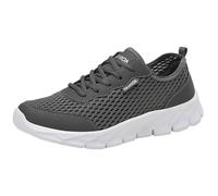 Zapatillas deportivas de malla para hombre, suela suave, zapatos de verano transpirables, ligeros, cómodos, informales, zapatos de trabajo al aire libre, zapatos informales, zapatos de correr, gris