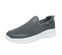 Zapatillas deportivas de malla para hombre, transpirables, tallas grandes, antideslizantes, informales, ligeras, cómodas, gris, 42 EU