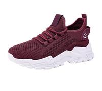 Zapatillas deportivas de malla para mujer, antideslizantes, para el tiempo libre, para el tiempo libre, ligeras, cómodas, para caminar, con cordones, transpirables, para senderismo, tenis, morado, 38