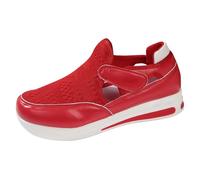 Zapatillas deportivas de malla transpirable para mujer, con plataforma hueca, para caminar, informales, trabajo, enfermera, zapatos cómodos ortopédicos con soporte de arco y recuperación, Red, 37 EU