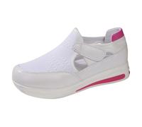 Zapatillas deportivas de malla transpirable para mujer, con plataforma hueca, para caminar, informales, trabajo, enfermera, zapatos cómodos ortopédicos con soporte de arco y recuperación, White, 39.5