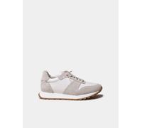 Zapatillas deportivas de piel metalizada y serraje para mujer | ALICIA 38 BLANCO